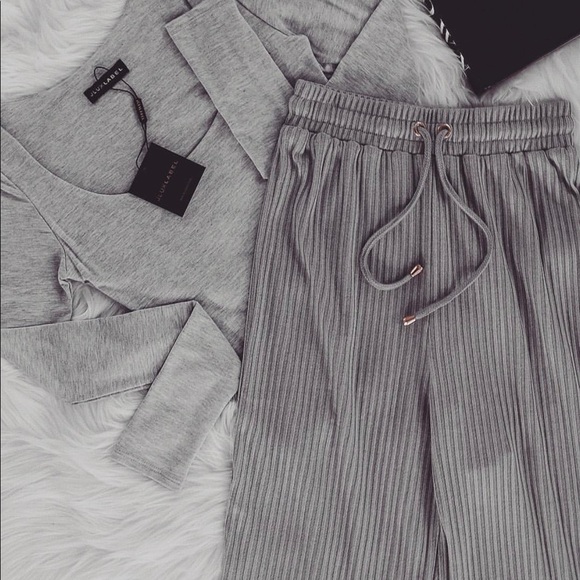 JLUXLABEL | Black Kaycee Ribbed Wide Leg Pant - Picture 4 of 4